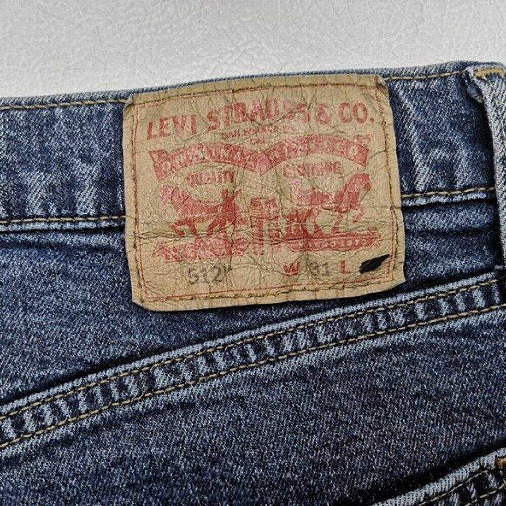 Levis 512 Mens Size 31 Waist Narrow Leg Medium Wash Blue Jeans